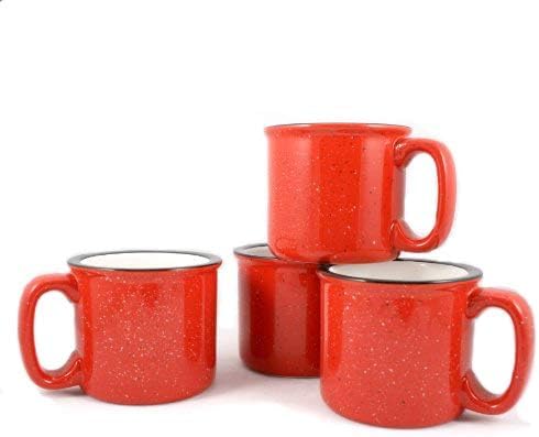 Ceramic Campfire Mug, 15oz - Set of 4 (Red)