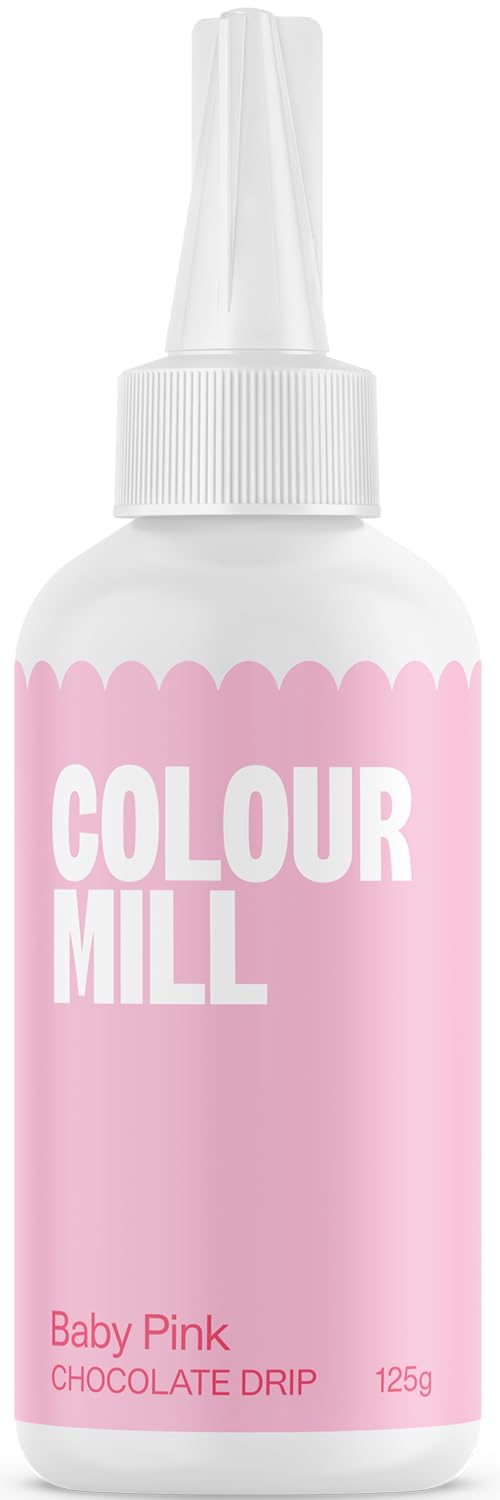 Colour Mill Chocolate Drip Easy-Melt Drizzle for Desserts, 125 Grams Baby Pink