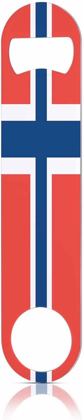 Norway Flag Stainless Steel Bottle Opener Europe Nation Symbol White Blue Red Flag Flat Beer Bottle Opener Keychain for Home Kitchen Bar Restaurant Party Birthday Gift