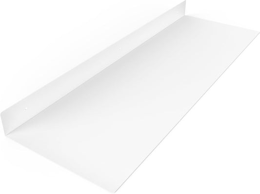 DIY CARTEL Made in The USA - 36 Inch Linear Floating Shelf - Forged Raw Steel - Industrial Heavy Duty Metal Wall Mounted Modern Rustic Shelf (36-inch x 12-inch White)
