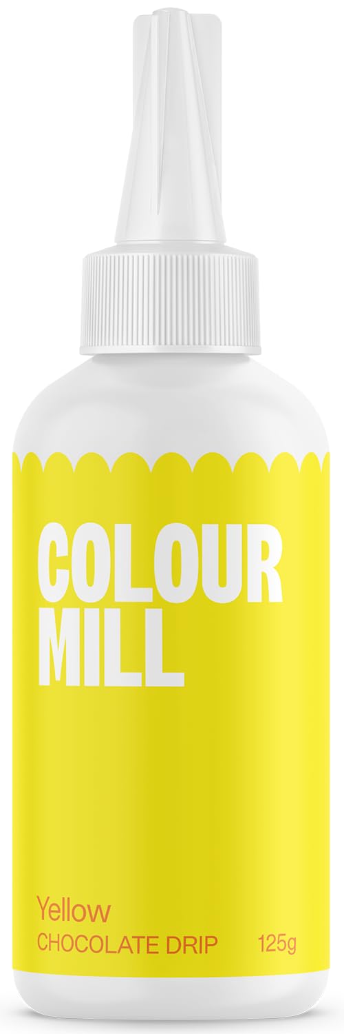 Colour Mill Chocolate Drip Easy-Melt Drizzle for Desserts, 125 Grams Yellow