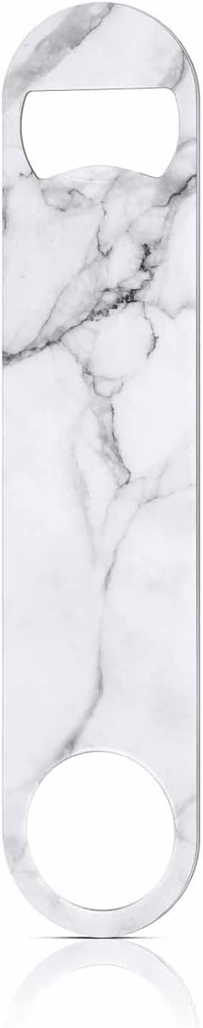 Marble Stainless Steel Bottle Opener Black White and Gray Marble Sanstone Modern Pattern Flat Beer Bottle Opener Keychain for Home Kitchen Bar Restaurant Party Birthday Gift