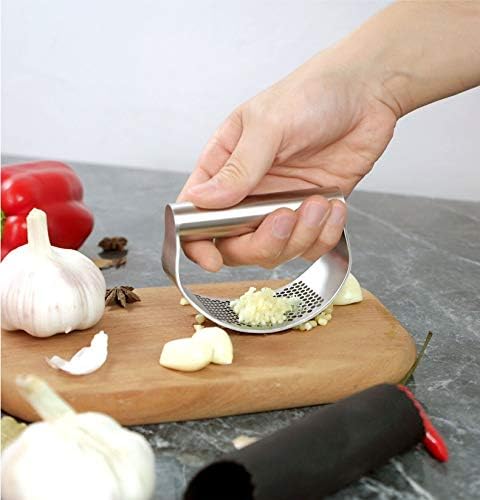 Garlic press kitchen tool garlic peeler professional ginger crusher ergonomic labor-saving crusher garlic press rocker stainless steel