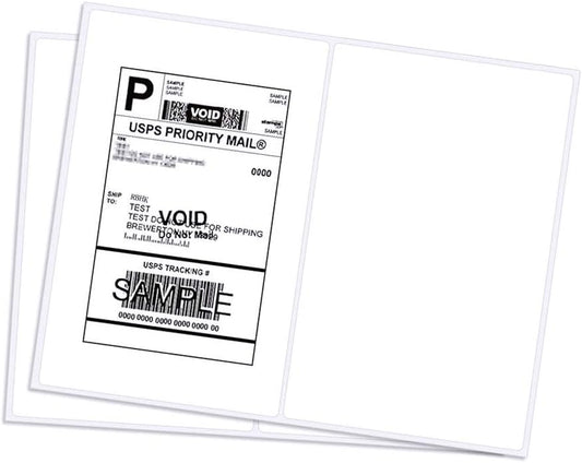 RyhamPaper Shipping Labels with Round Corner, 8.5 x 5.5 Inches Half Sheet Self Adhesive Shipping Address Labels for Laser and Inkjet Printer, 1000 Labels