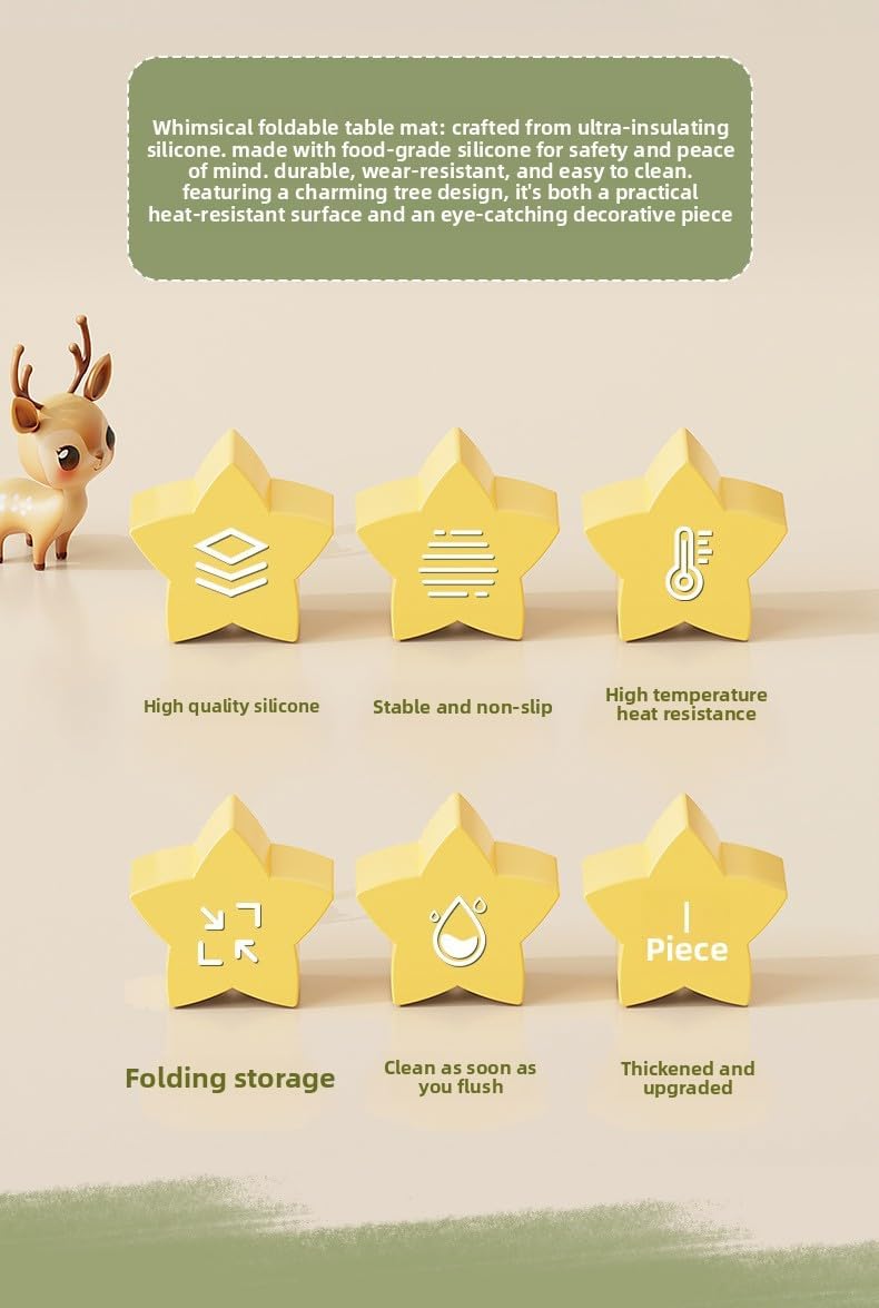 Christmas Tree Silicone Hot Pad, 4-Pack Heat Resistant Trivet for Pots and Pans, Holiday Kitchen Potholder, Coaster, Christmas Table Decor (Four Layers of red and Black Color Scheme + Apples)