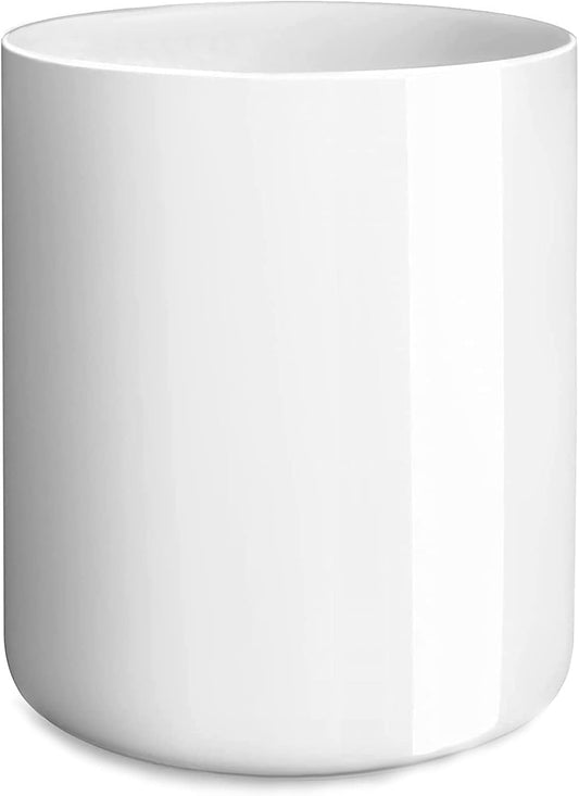 White utensil holder for Countertop, Glossy White Ceramic Utensil Holder for Kitchen Counter Easy to Clean, Modern Small Cooking Utensil Holder Spatula Crock for Décor, 4.5×6.4 IN