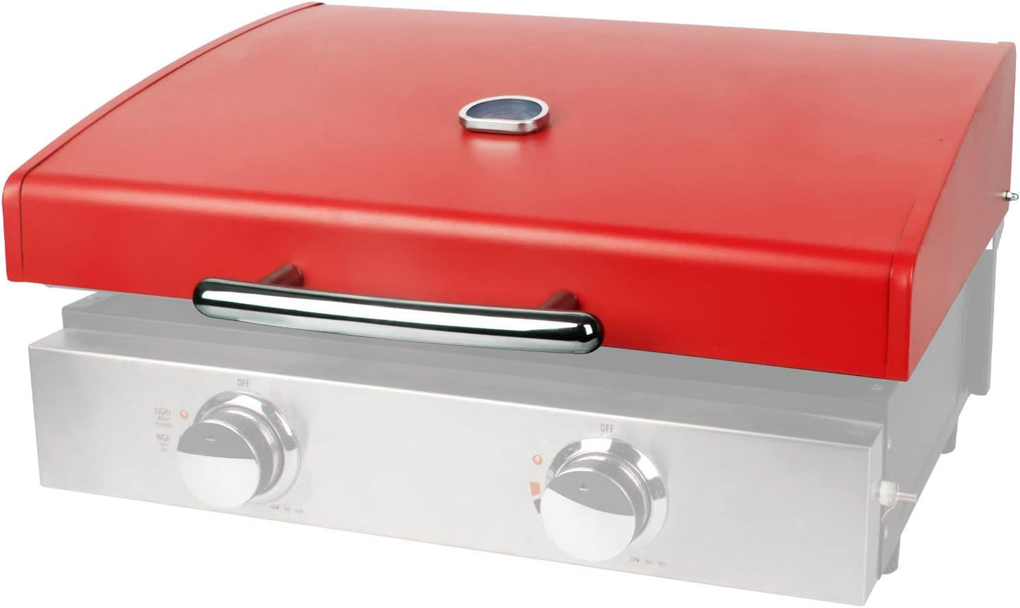 Hard Cover Hood with Temperature Gauge for Blackstone 22 inch Table Top Griddle, 5011 Griddle Hood for Blackstone 22" Grill, Red