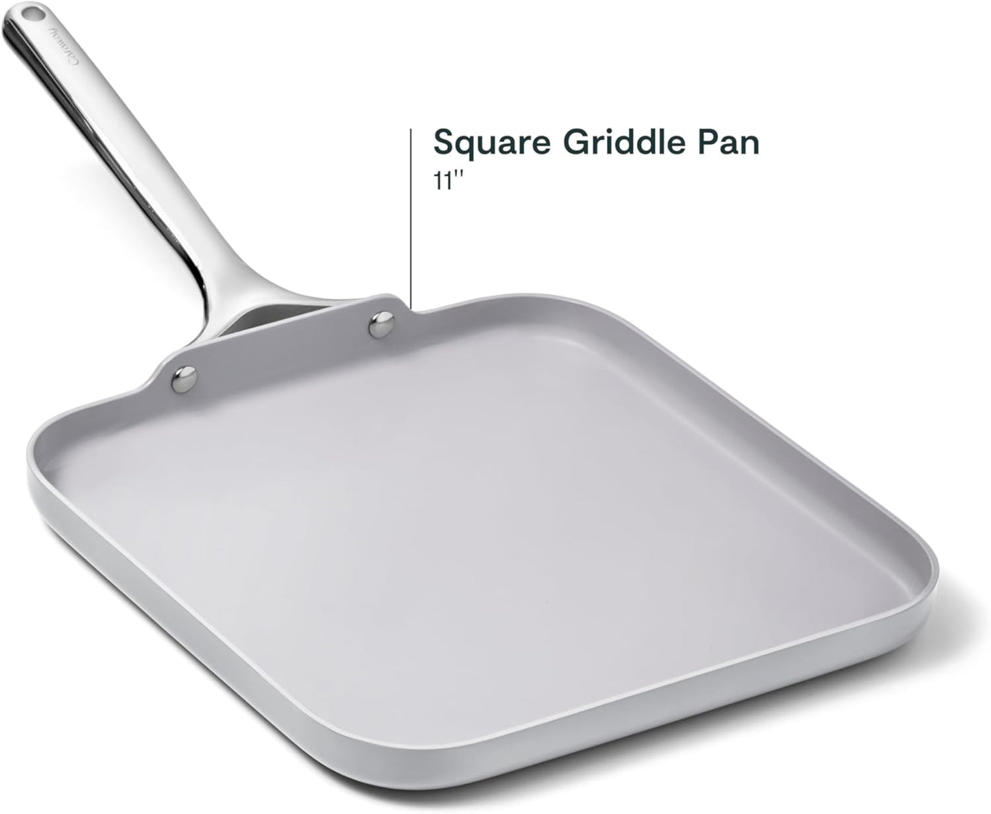 Caraway Square Griddle Pan - 11” Square Pan - Non-Stick Ceramic Coated - Non Toxic, PTFE & PFOA Free - Oven Safe & Compatible with All Stovetops - Gray