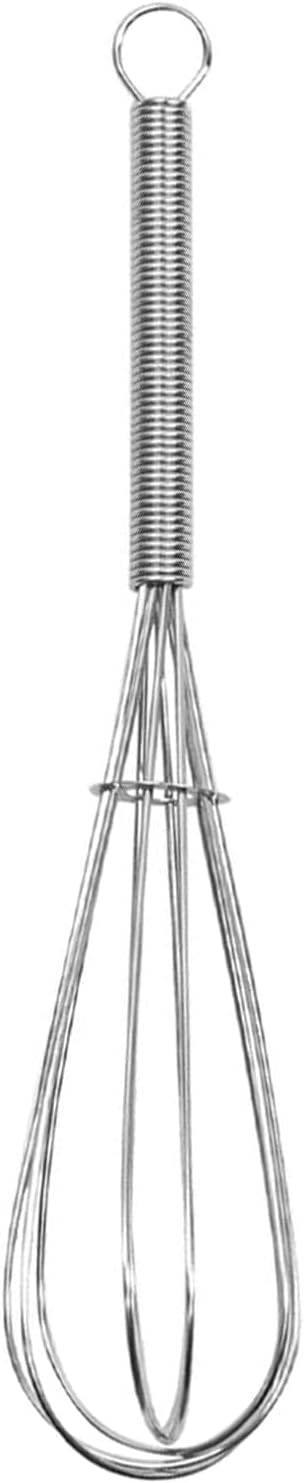 Mini whisk, Digead Small Whisk, 8in 304 Stainless steel Wire Whisk for Cooking, Whisking, Beating, Blending Ingredients and Mixing Sauces, Ergonomic Spiral Handle-Silver