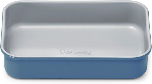 Caraway Nonstick 9” x 6.5” Small Rectangle Baking Pan – Non-Toxic, PTFE & PFOA Free – Aluminized Steel Core – Deep Ceramic Baking Pan for Casseroles, Lasagna & More - Slate