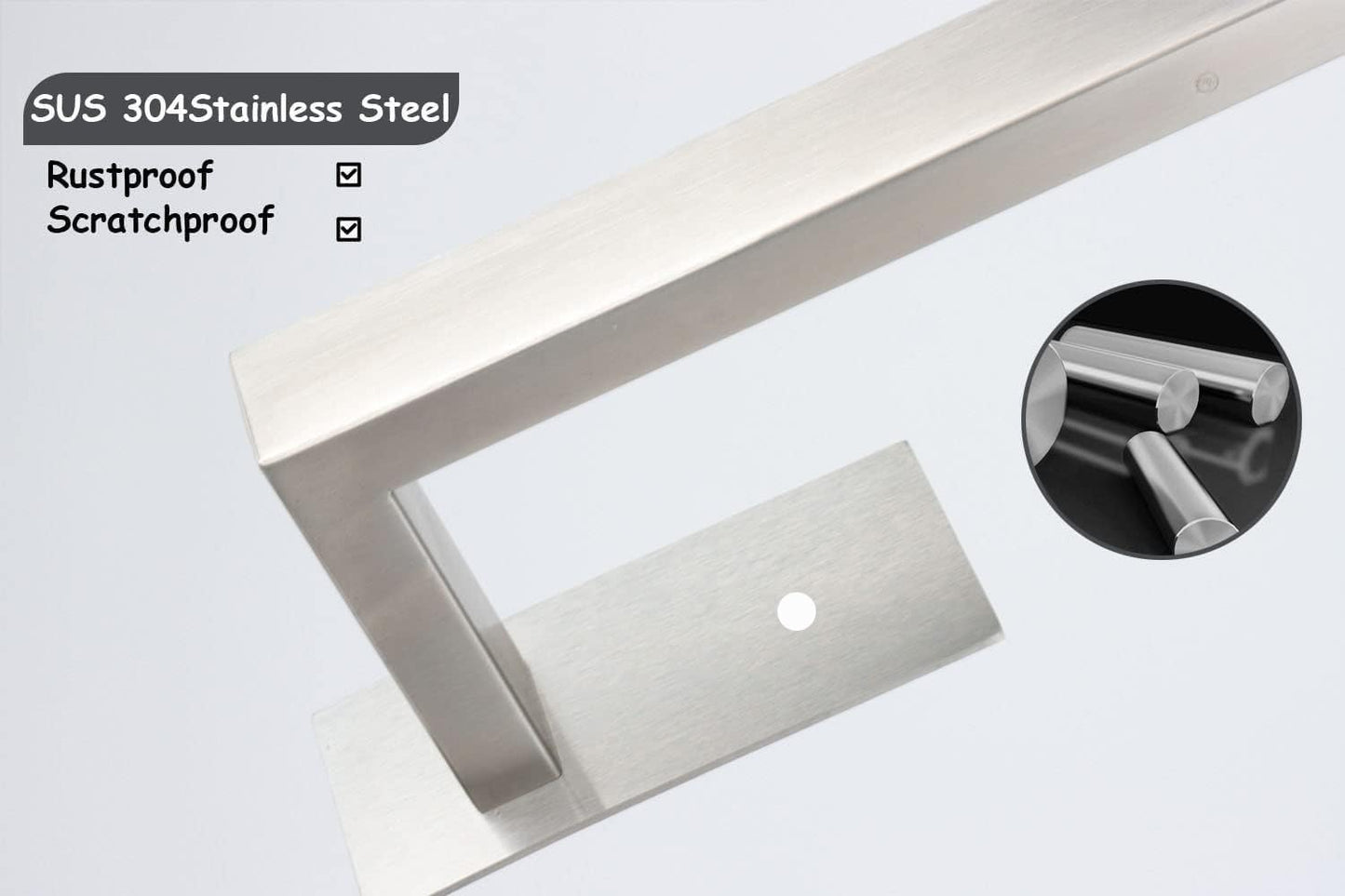 Bathroom Towel Bar Self Adhesive, No Drilling Towel Rack Easy to Install, Hand Towel Holder Made of Premium Stainless Steel Sticky on Hand Towel Hanger for Kitchen, Toilet.(16IN, Brushed)