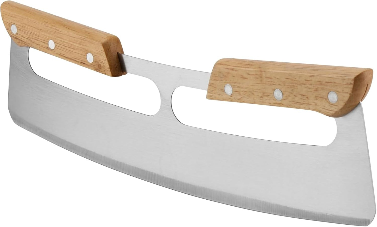 2 PCS 14 Inch Stainless Steel Pizza Cutter Rocker, Pizza Slicer Knife Wheel, Pizza Cutter Rocker with Wooden Handles and Plastic Cover, for Kitchen Party Cutter Pizza Bread
