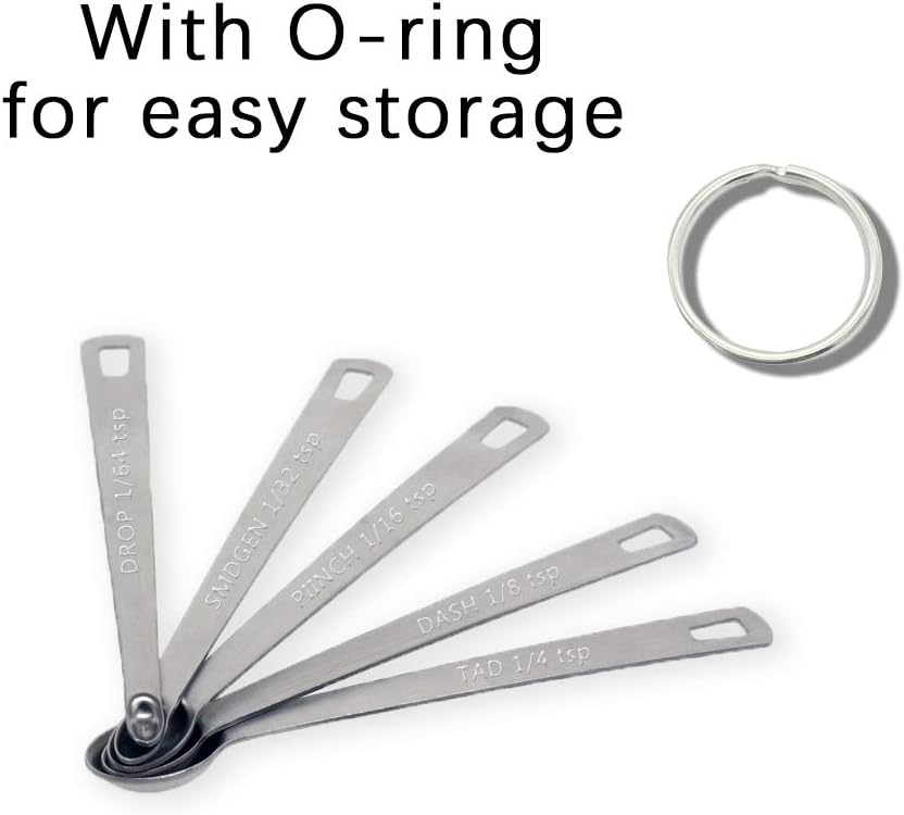 2Pack Mini Measuring Spoons Set, Heavy Duty Stainless Steel Teaspoon for Cooking and Baking, Suitable for Small Amount of Dry or Liquid Ingredients and Spices