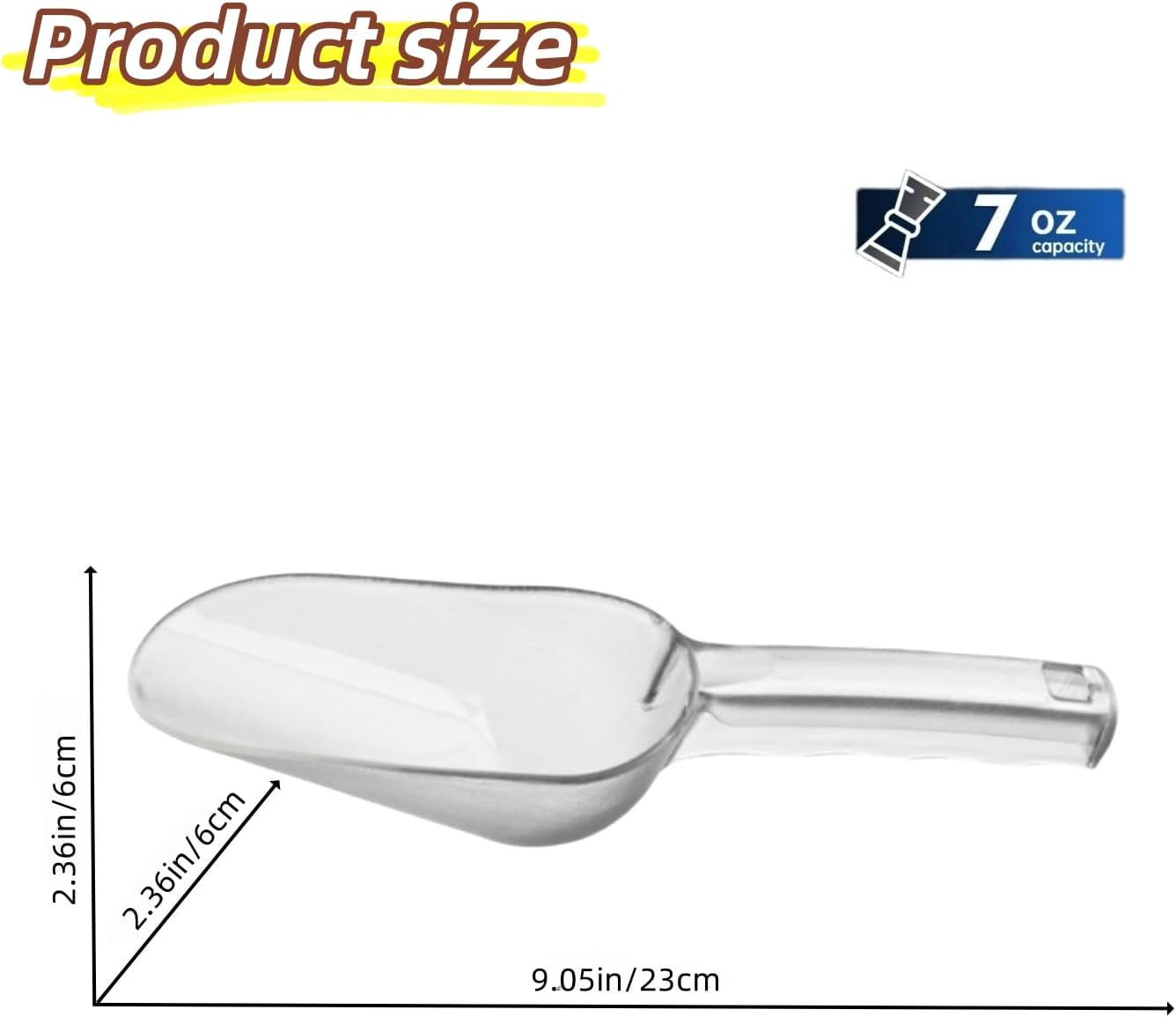 ice maker scoop,ice scoopers for ice bucket,Polycarbonate Utility Ice Scoop, 7 Oz, No BPA,Clear, Ergonomic Handle, Applicable to: Ice Maker, Ice Cream, Pets Food, Coffee Beans(1 pack) (s)