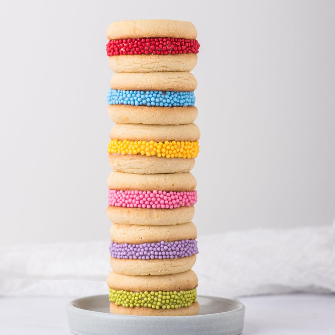 Sweets Indeed Sprinkles 6 Cell Edible Sprinkle Mix Jimmies Perfect for Cake Decorations Baking Ice Cream Cookies Cupcake Topper (Rainbow Nonpareils)