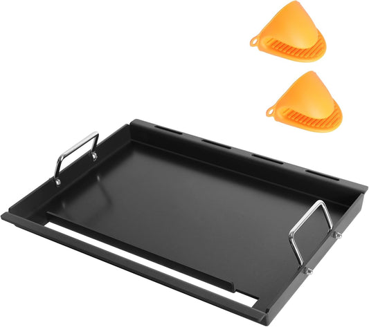 Full-Size Griddle Inserts for Weber Spirit 200 Spirit II 200 Series Grills Nonstick Flat Top Griddle with Handles for Weber Spirit E-210 E-220 S-210 S-220 GS4 Spirit II E-210 S-210 E-220 S-220 Series