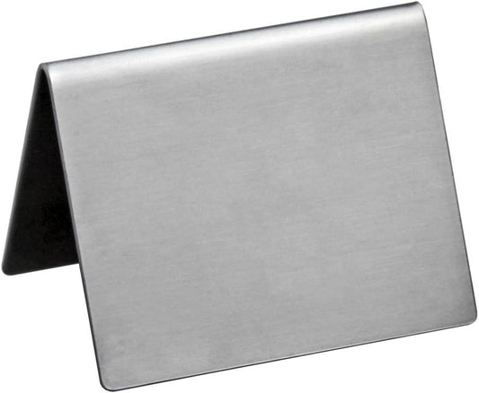 New Star Foodservice Stainless Steel Table Tent Sign (Silver (Plain), 2"x 2" (Set of 2))