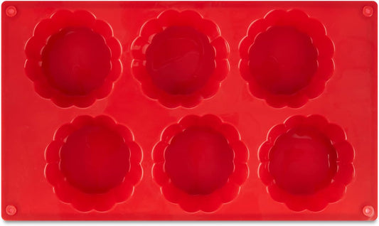 AME D'ESSENCE Brioche Shaped Silicone Baking Mold - Non-Stick, Flexible, 6-Cup Capacity (3.7 oz), Reusable and Food-Grade - Perfect for Brioche, Bread, and More!