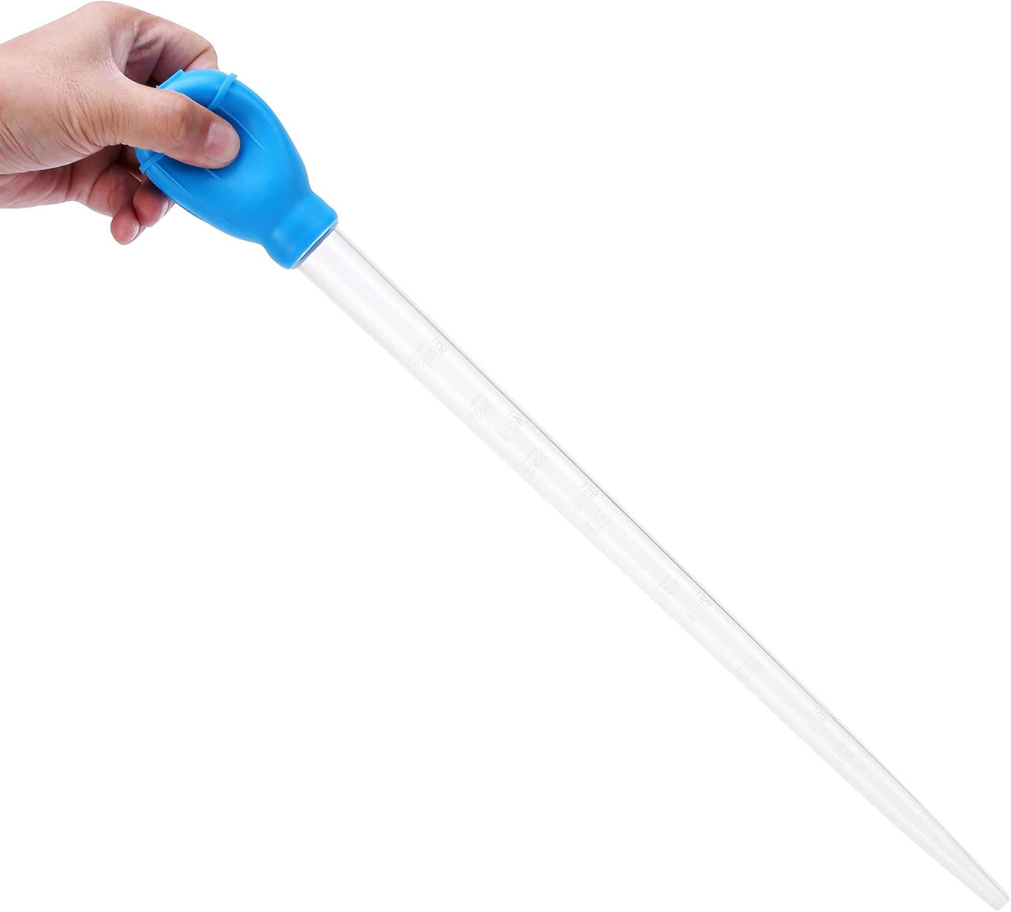 50 ML Coral Feeder Long Syringe, Aquarium Long Syringe Dropper Pipette Turkey Baster for Marine Fish Feeding （Blue/Long Syringe
