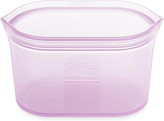 Zip Top Reusable Food Storage Bags | Medium Dish [Lavender] | Silicone Meal Prep Container | Microwave, Dishwasher and Freezer Safe | Made in the USA