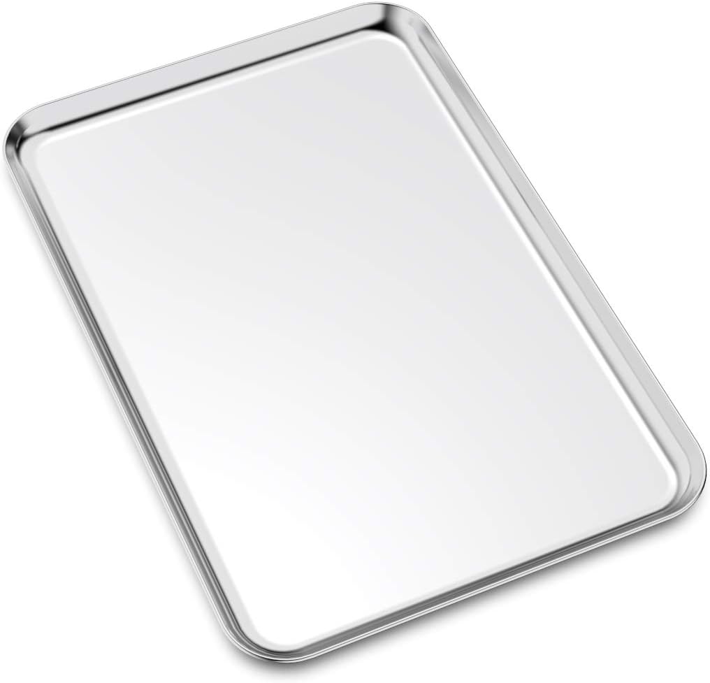 Large Set Baking Sheet and Cooling Rack Set, Bastwe 24L x 16W x 1H inch Professional Bakeware, Healthy & Nontoxic & Rustproof & Easy Clean