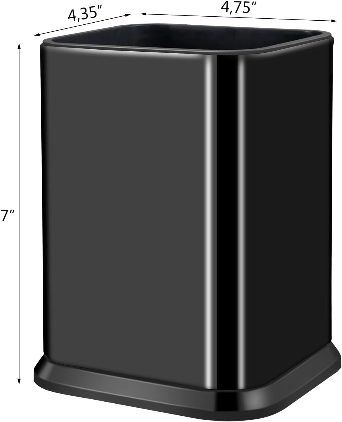 RedCall Stainless Steel Kitchen Utensil Holder for Countertop, Spoon Spatula Organizer,Modern Rectangular Large Cooking Utensil Caddy Counter,Utensil Crock (Stainless Steel Black)