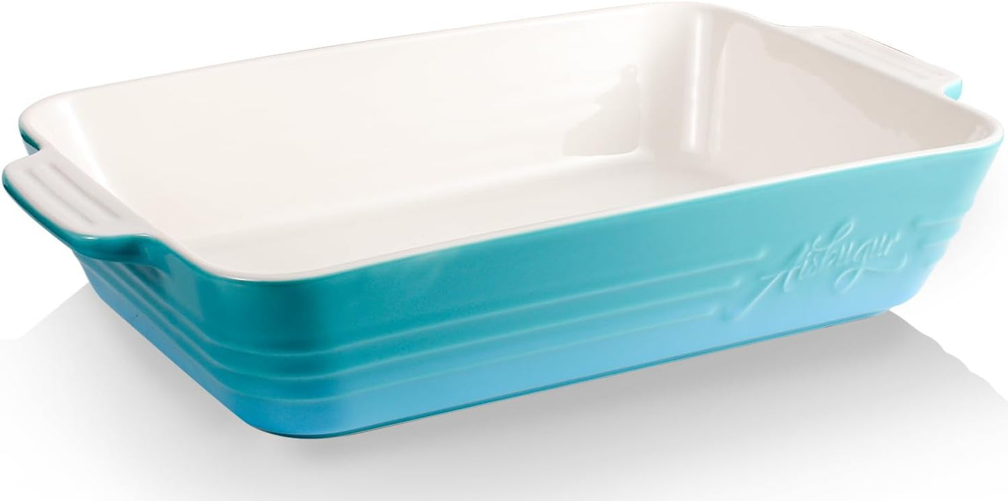Casserole Dish Ceramic Baking Dish Casserole Dishes for Oven 9x13 Baking Dish with Handles Deep and Large Capacity Baking Dish for Casseroles Lasagnas Roasted Vegetables Great Kitchen Gifts,Blue