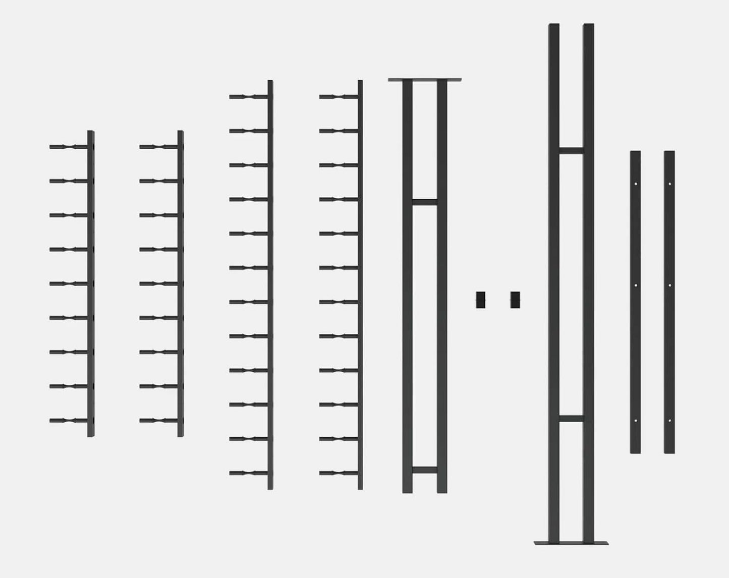 Ultra Wine Racks Floor-to-Ceiling Mount Display (2 Side, Double Deep, Black, Holds 84 Wine Bottles) - Modern Metal Wine Storage for Wine Cellars, Home Bars, Kitchens, & Dining Rooms