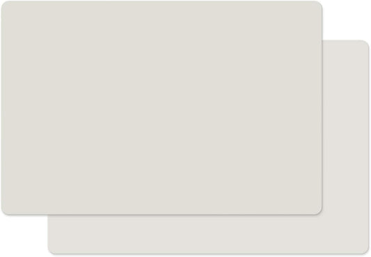 Silicone Placemats, Food-Grade Non-Slip Waterproof, Dining, Stain Resistant, Countertop Protector, Kitchen Counter Mat, Heat Resistant, Baking mat Dishwasher Safe (23.6"×15.7"-2pack, White Gray)