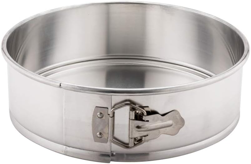 Restaurantware Met Lux 10 Inch Round Cake Pan 1 Springform Springform Pan - Removable Bottom Release Latch Silver Aluminum Cheesecake Pan For Baking Desserts