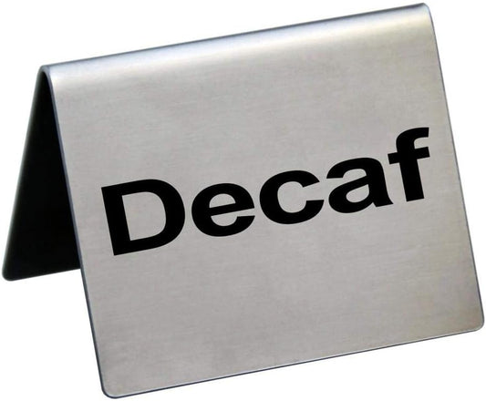 New Star Foodservice Stainless Steel Table Tent Sign (Silver (Decaf), 2 x 2-Inch (Set of 2))