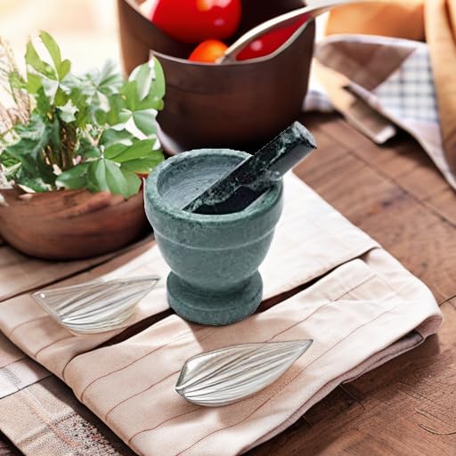 Fox Run Marble Mortar and Pestle, Green, 4"