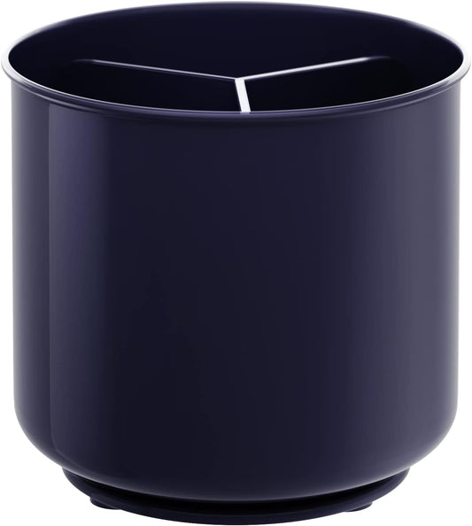 Plastic Rotating Extra Large Utensil Holder Crock with No-Tip Weighted Base, Removable Divider, And Gripped Insert - Dishwasher Safe Kitchen Utensil Holder For Kitchen Counter: Blue Utensil Caddy