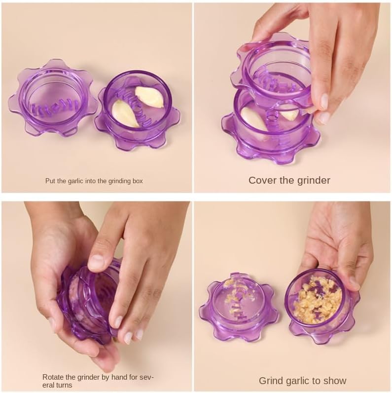 2025 New Garlic Twister,Garlic Press,Garlic Peeler,Ginger Grater,Mini Garlic Mincer (4Pcs)