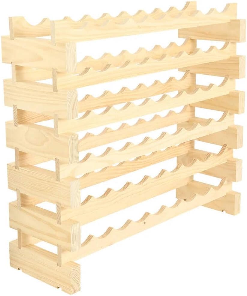 54 Bottle Wine Rack Natural Pine