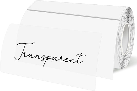 Transparent Thermal Labels Stickers 2x4 Inch, Self-Adhesive Clear Waterproof Thermals Stickers for Logo Design, Transparent Direct Thermal Labels- 200 Sheets