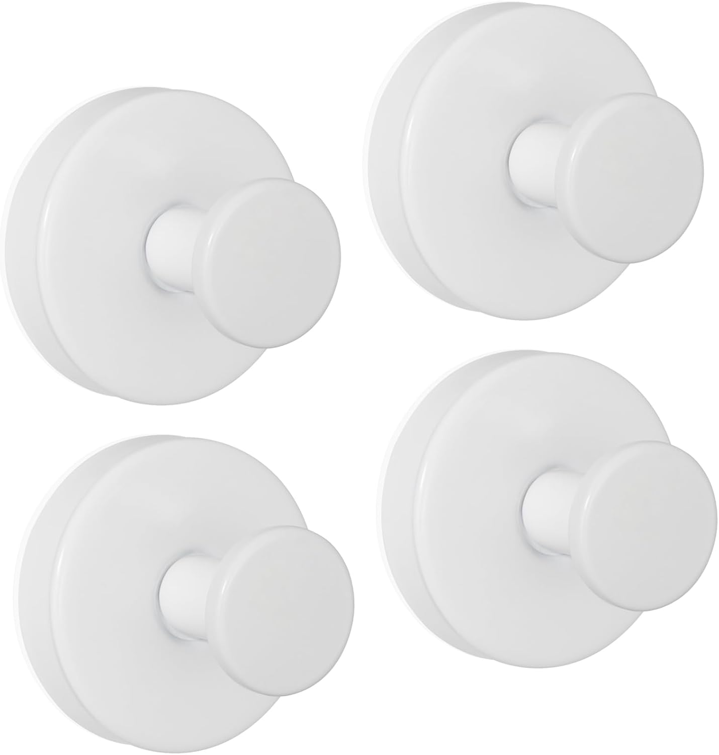 ZESLMG Suction Cup Hooks for Shower Wall, Door Wreaths, Removable Inside Shower Towel Hooks for Bathroom Window Glass Kitchen- Bath Robe Loofah Suction Hooks for Hanging More Surfaces (White, 4 Pack)