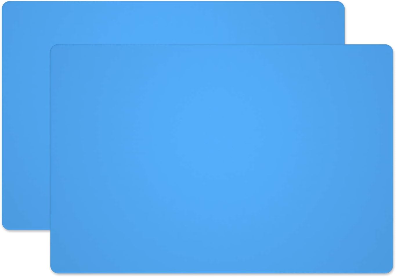 Silicone Placemats, Food-Grade Non-Slip Waterproof, Dining, Stain Resistant, Countertop Protector, Kitchen Counter Mat, Heat Resistant, Baking mat Dishwasher Safe (23.6"×15.7"-2pack, Blue)