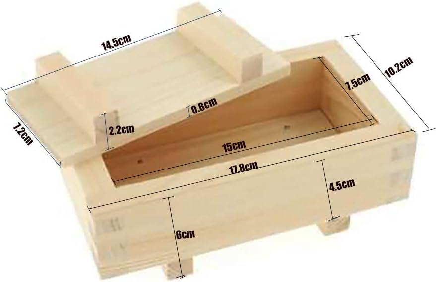 JapanBargain 3131, Wooden Rectangular Oshizushi Sushi Press Mold Maker Rice Mold, 7x4 inch, 1 Pack