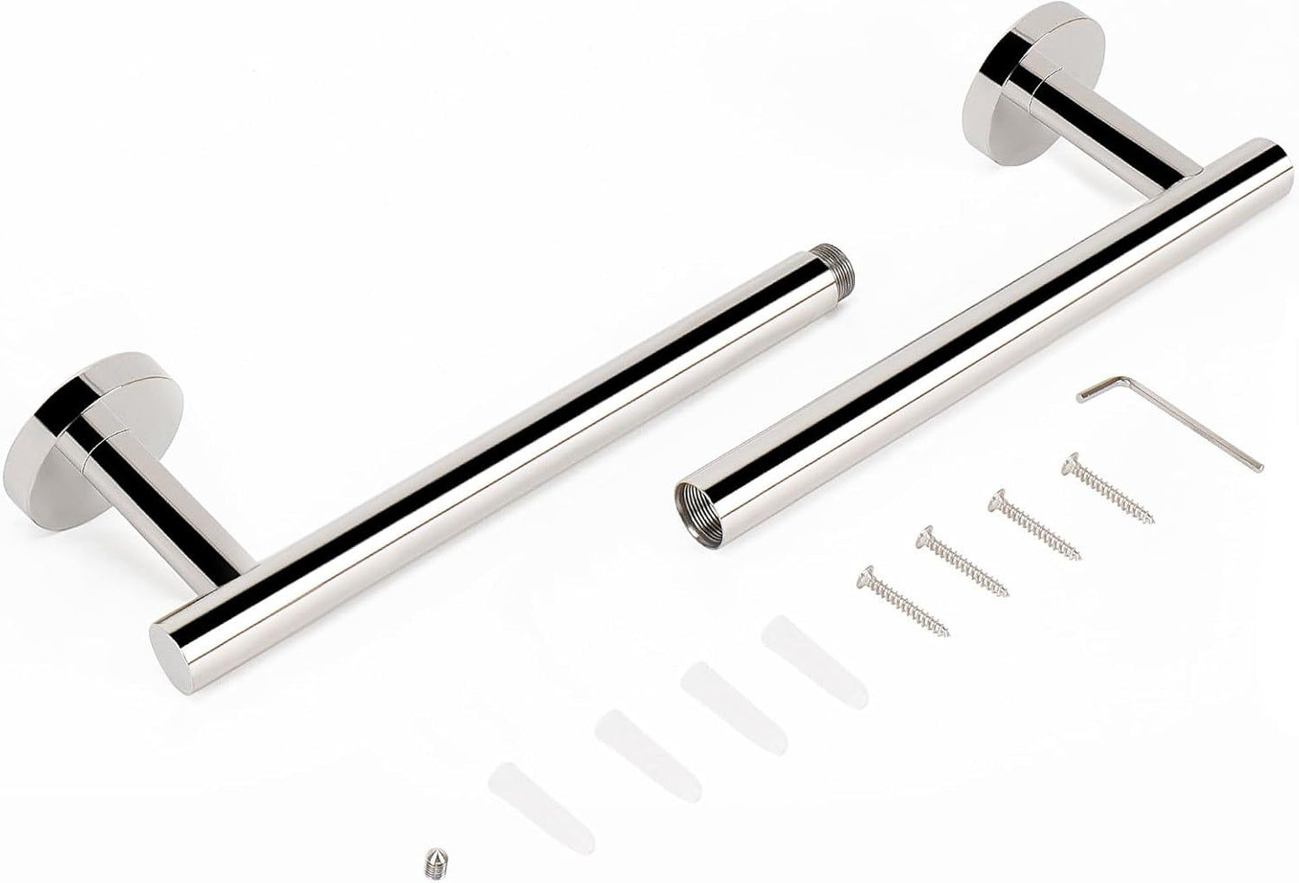 NearMoon Bath Towel Bar, Bath Accessories Thicken Stainless Steel Shower Towel Rack for Bathroom, Towel Holder Wall Mounted (1 Pack, Chrome Finish, 18 Inch)