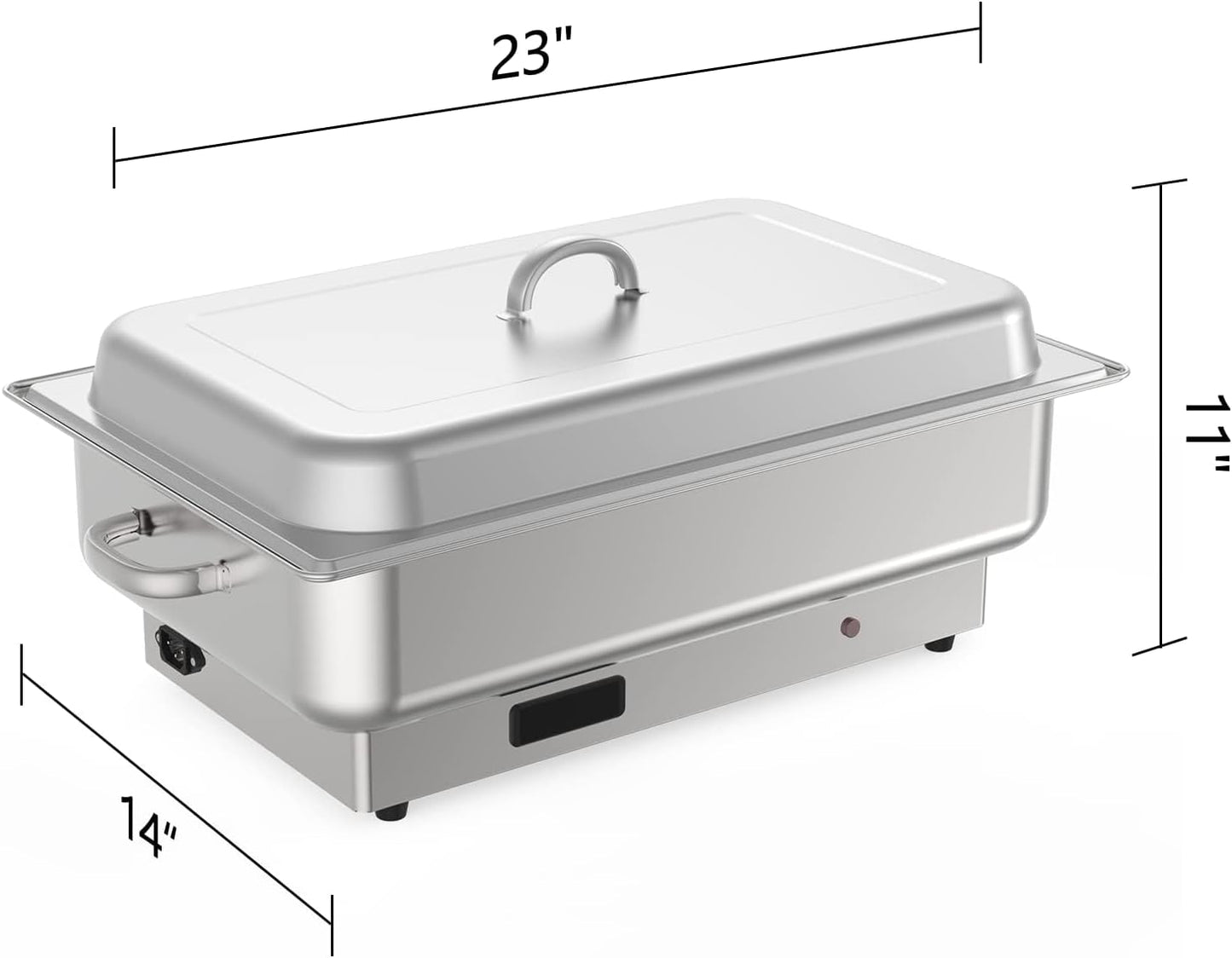 Electric Chafing Dish Buffet Set, 9QT Buffet Servers and Warmers Stainless Steel, Commercial Food Warmer with 1 Full-Size Pan & 2 Half-Size Pan, Temperature Control Display for Parties, Catering