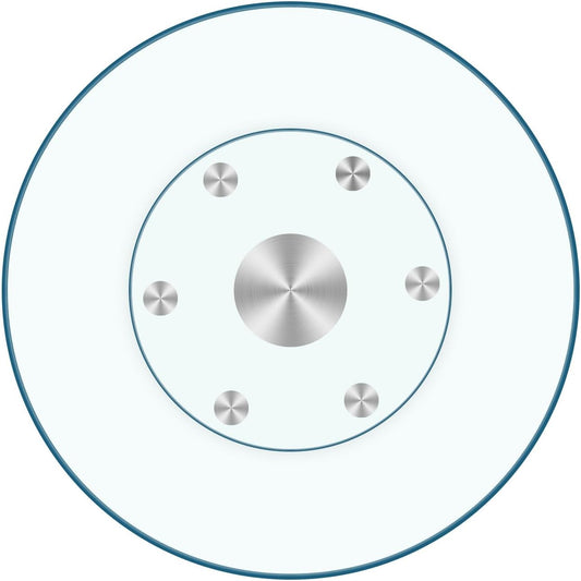 36" Heavy-Duty Lazy Susan Turntable - 1/3" Thick Extra-Thick Tempered Glass - Silent & Smooth Swivel for Large Dining Tables, Centerpiece
