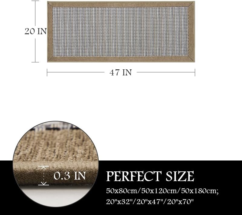 PADOOR Kitchen Mats for Floor, Kitchen Rugs Non Slip Washable, Rubber Backed Kitchen Runner Super Absorbent Kitchen Floor Mat Sink Rug, 20”x47” Brown