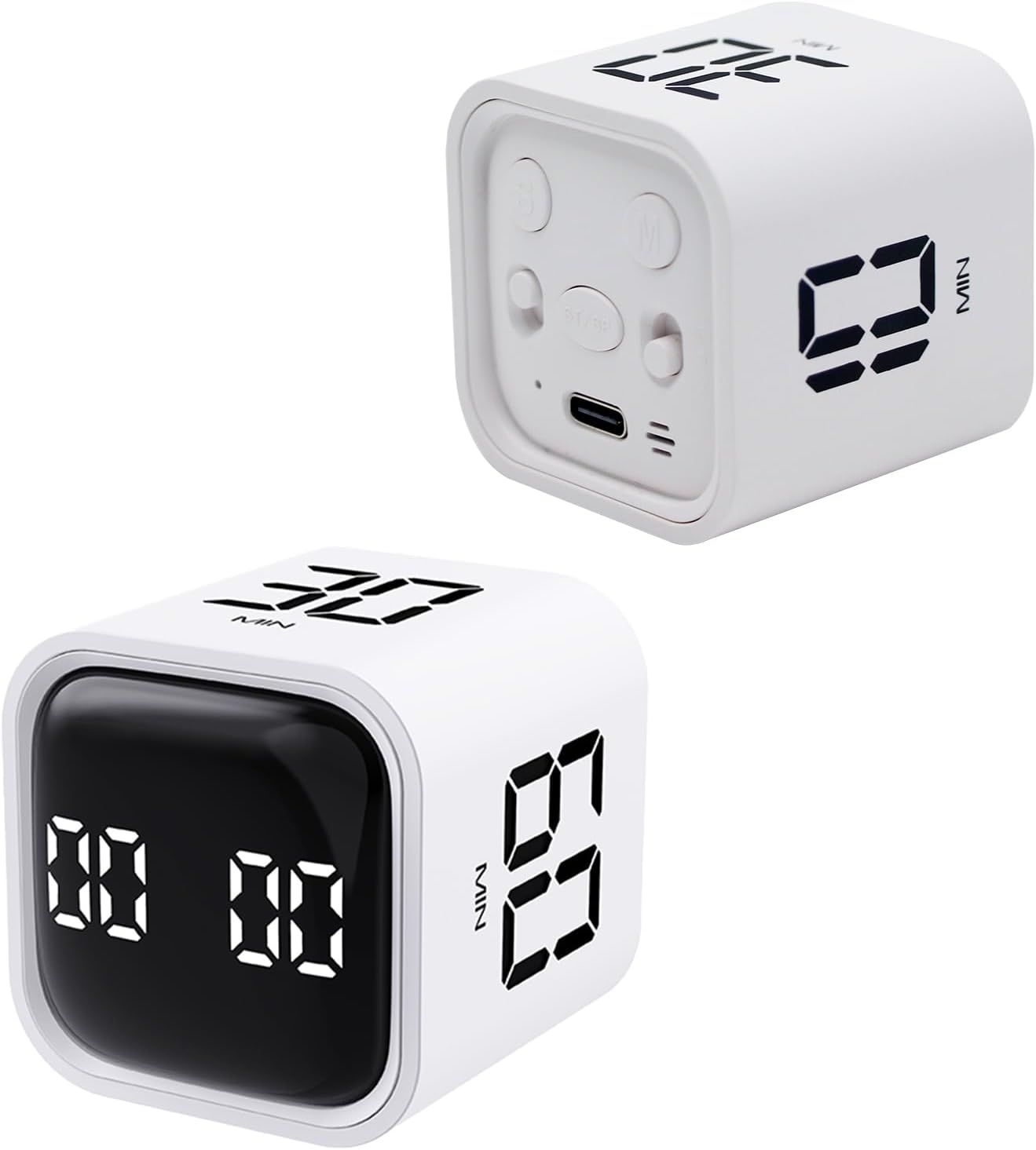 Productivity Timer Flip Gravity Sensor Cube Timer Countdown & Countup,Mute & Vibrate & Sound，5/10/30/60min & Custom Timing, Perfect for ADHD,Work,Learning,Kitchen Cooking