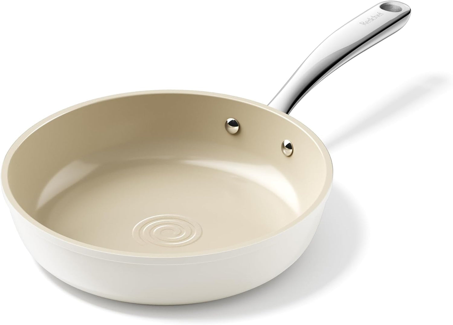 Redchef Ceramic Non Stick Frying Pans, 8" Skillet, Omelette Egg Pan with Stay Cool Handle, Ceramic Chef Pan for Cooking Non Toxic, PFOA & PFAS Free, Induction Compatible, Oven & Dishwasher Safe(Beige)