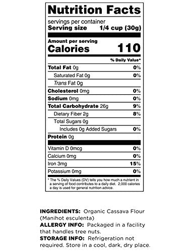 Terrasoul Superfoods Organic Cassava Flour, 2 Lbs - Tested Gluten-Free | Smooth Texture | Wheat Flour Substitute