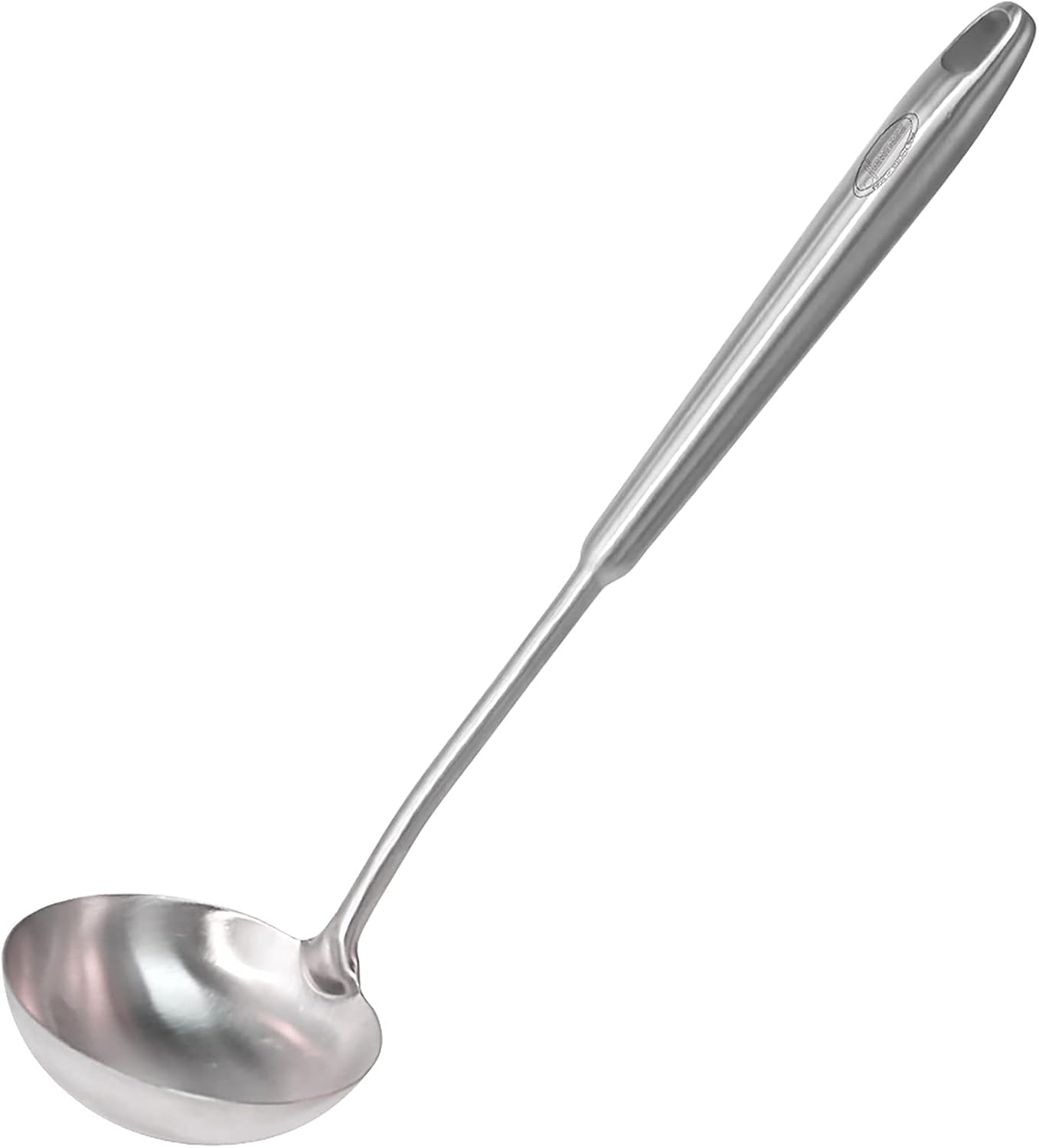 Newness Soup Ladle, [Rustproof, Heat Resistance, Integral Forming] Resilient 304 Stainless Steel Soup Spoon with Vacuum Ergonomic Round Handle, Cooking Spoon for Kitchen, 13.7 Inches
