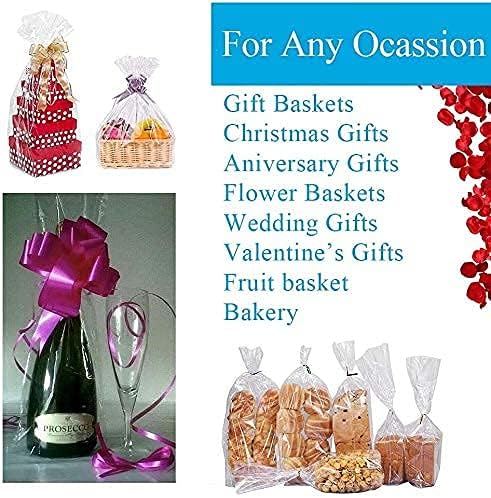 JOYIT 330 ft Cellophane Wrap Roll (31.5 in x 330 ft) - 3 Mil Thicken, Clear Bags, Wrapping Paper for Flower Gift Baskets (31.5" fold into 16")