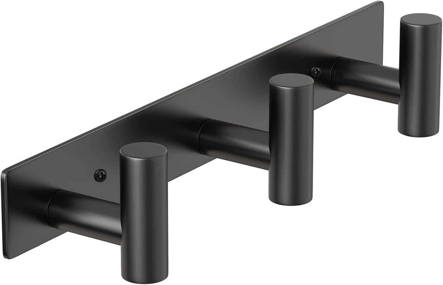 PMMASTO Coat Rack Wall Mounted, 3 "T Shaped Wall Hooks for Hanging, Heavy Duty Stainless Steel Coat Hook Rail for Hat Towel Robes in Bathroom Kitchen Mudroom Entryway (Black, 1PC)