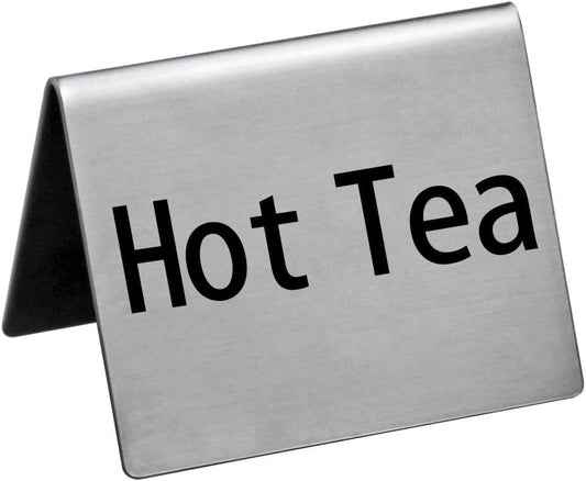 New Star Foodservice Stainless Steel Table Tent Sign (Silver (Hot Tea), 2"x 2" (Set of 6))